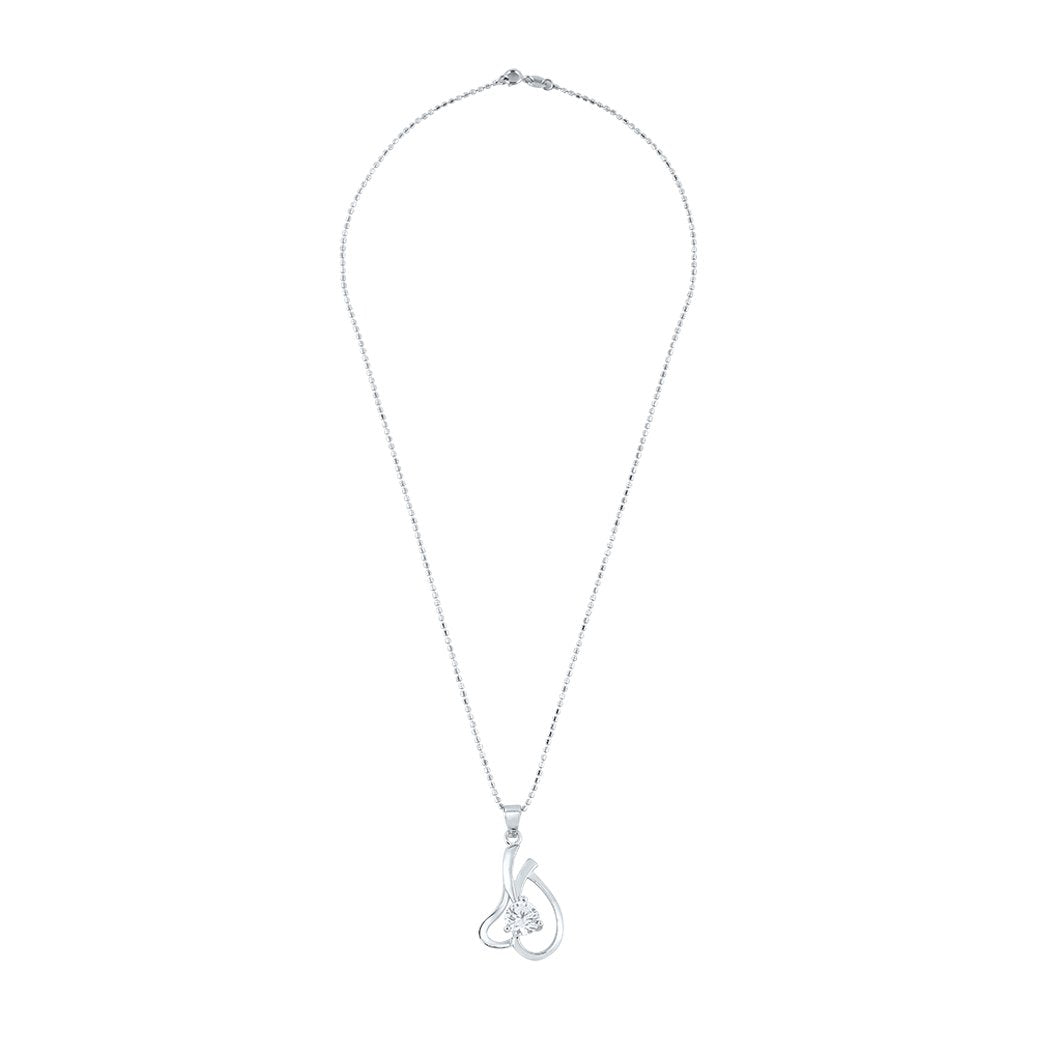 Silver Inverted Heart Pendant with Ball chain