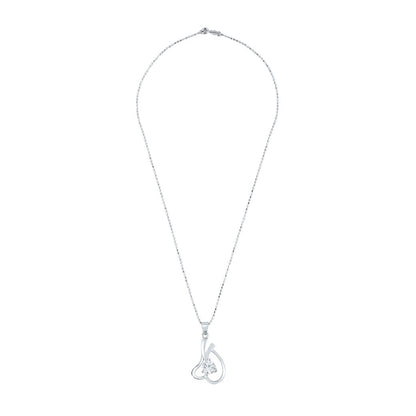 Silver Inverted Heart Pendant with Ball chain