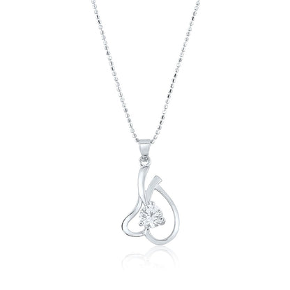 Silver Inverted Heart Pendant with Ball chain