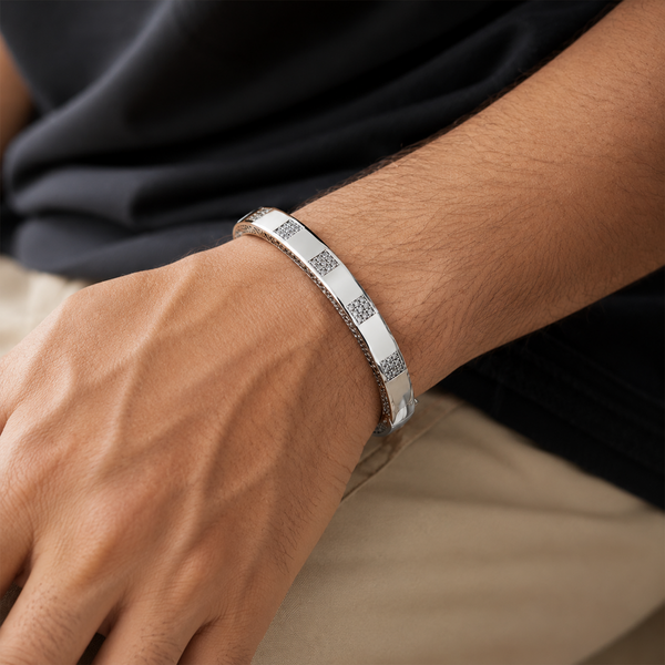 Silver Radiant Grid Kada