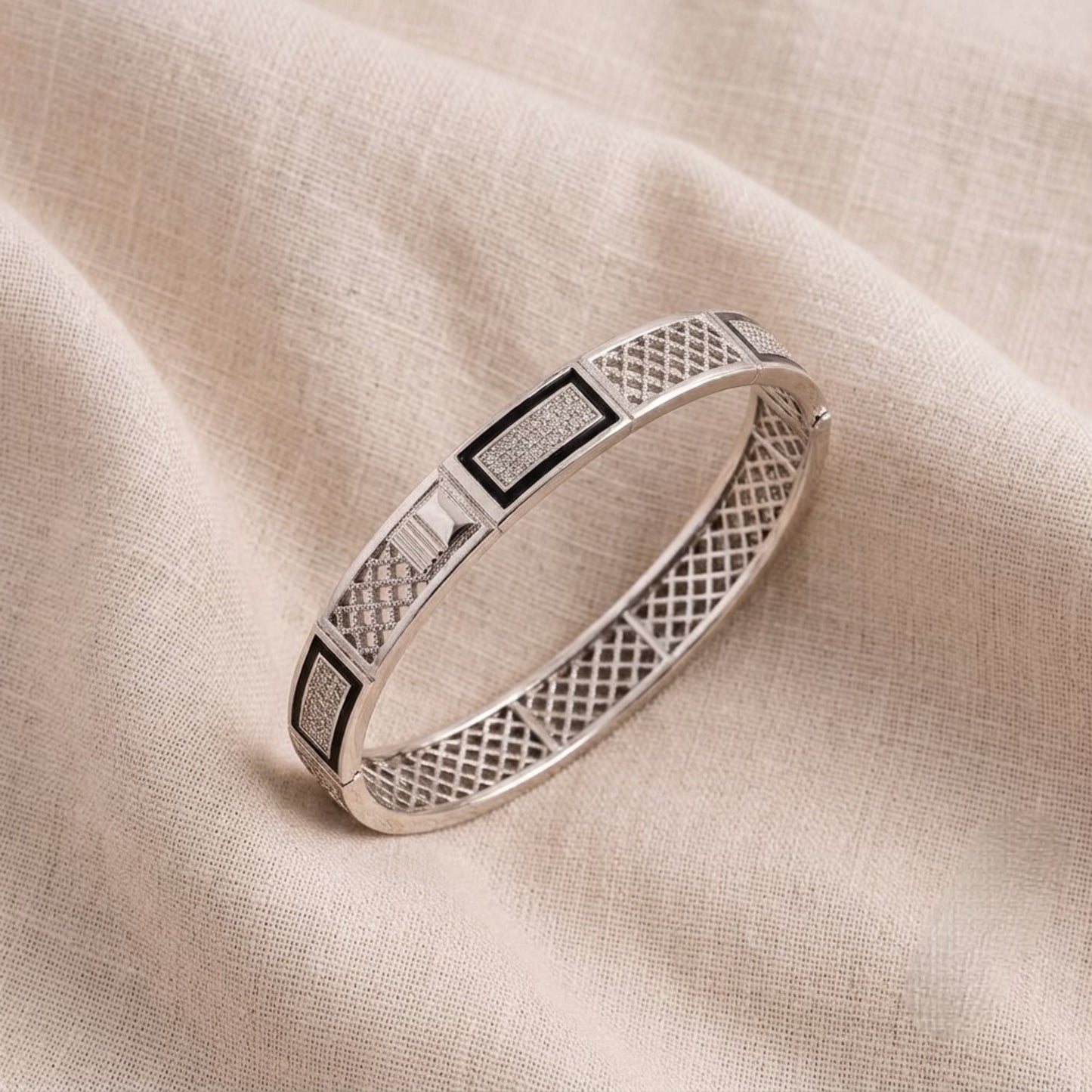 Silver Regal Mosaic Kada