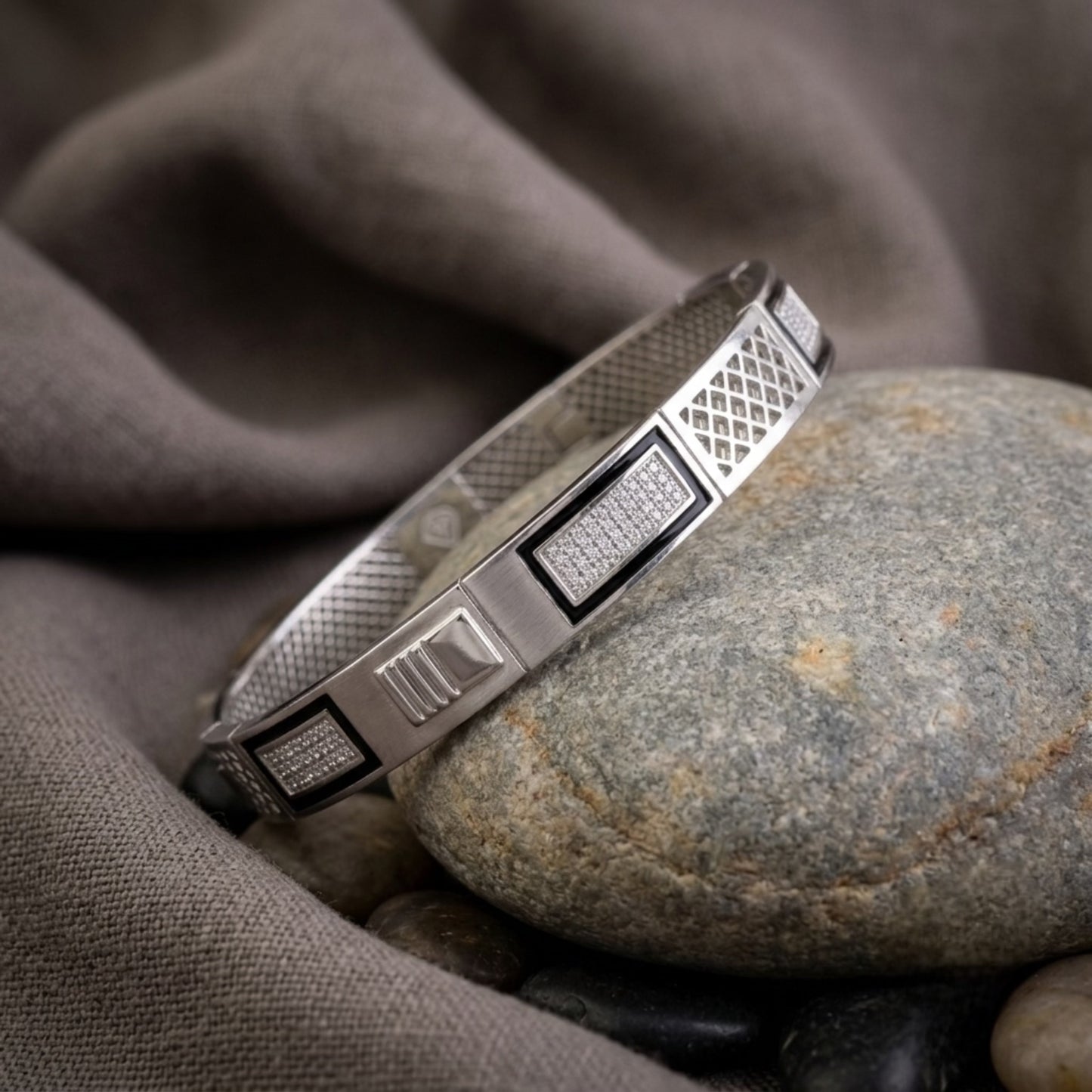 Silver Regal Mosaic Kada