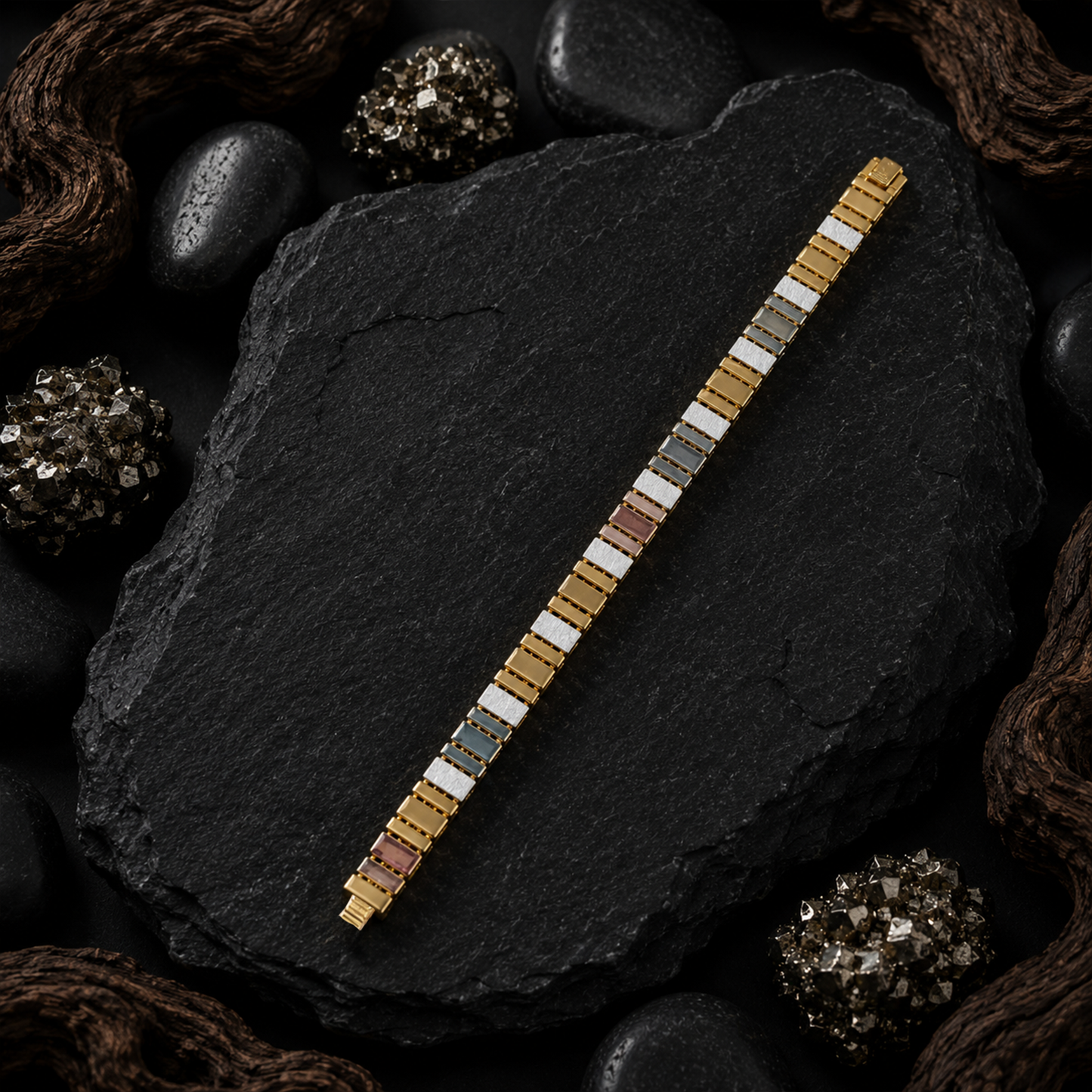 Dual Tone Bar Bracelet