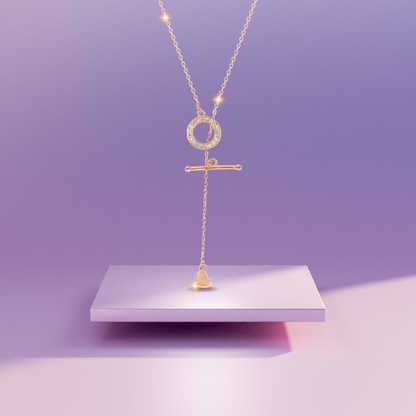 Rose Gold Loop of Love Necklace with Link Chain