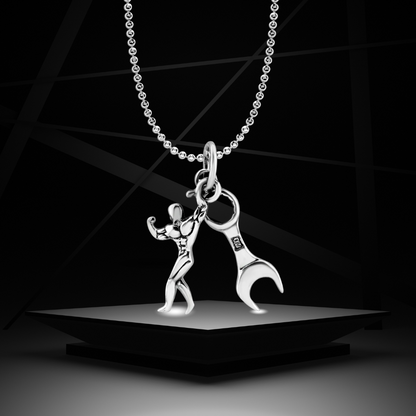 Silver Iron Beast Pendant For Him