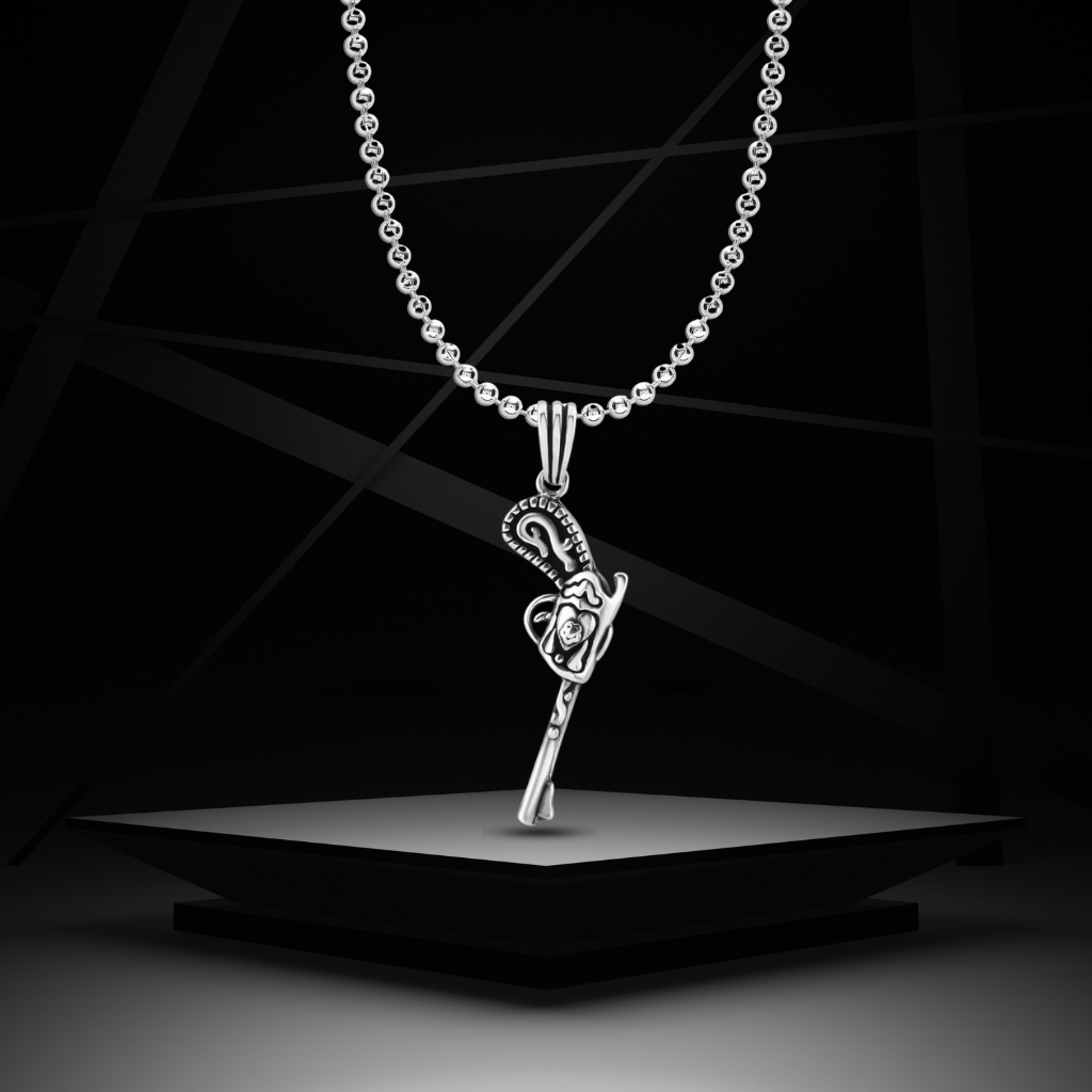 Silver Oxidised Maverick Pendant For Him