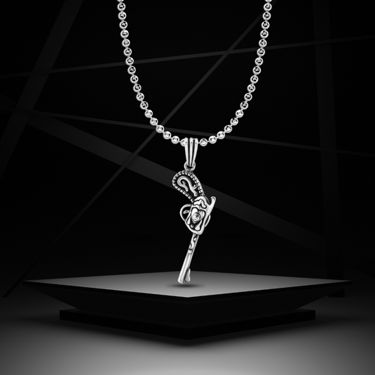 Silver Oxidised Maverick Pendant For Him