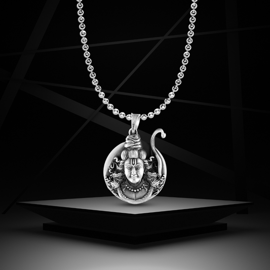 Oxidised Silver Shivaay Pendant For Him