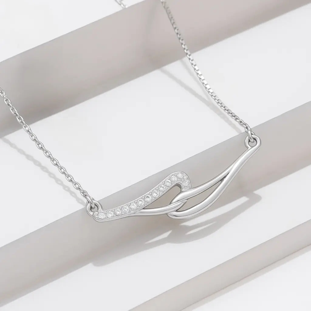 Silver Hold my hand Pendant with Link chain