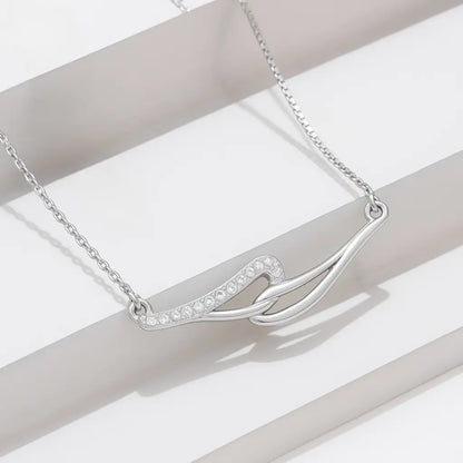 Silver Hold my hand Pendant with Link chain