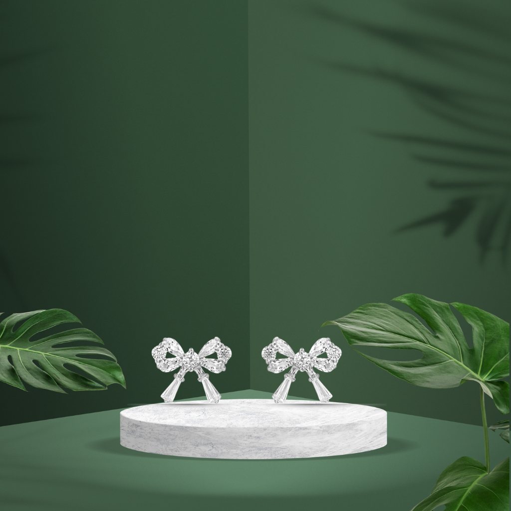 Silver Twinkling Ties Earrings
