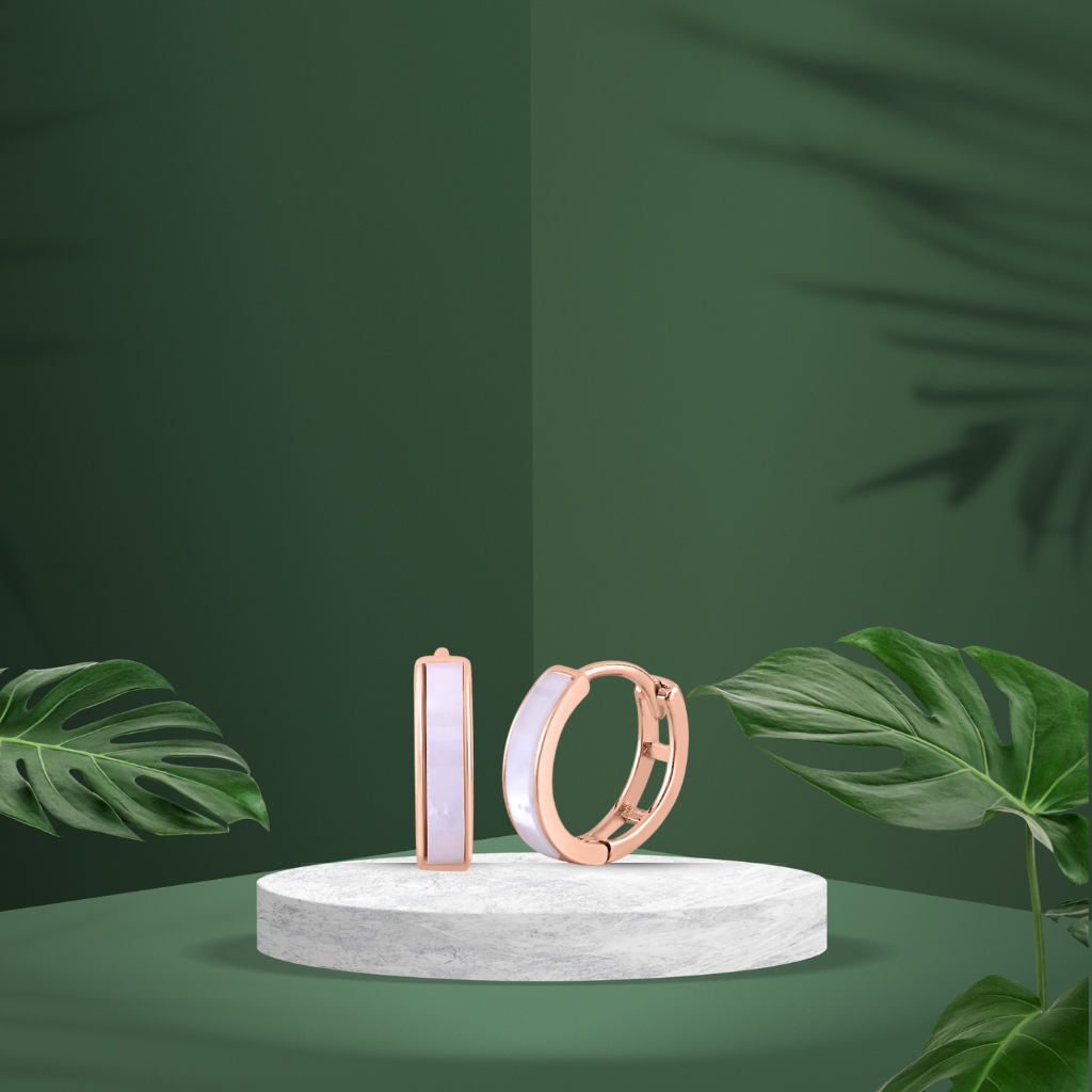 Rose Gold Twinkling Hoop Earrings
