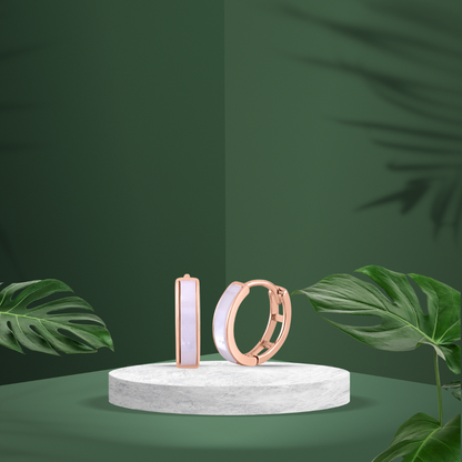 Rose Gold Twinkling Hoop Earrings