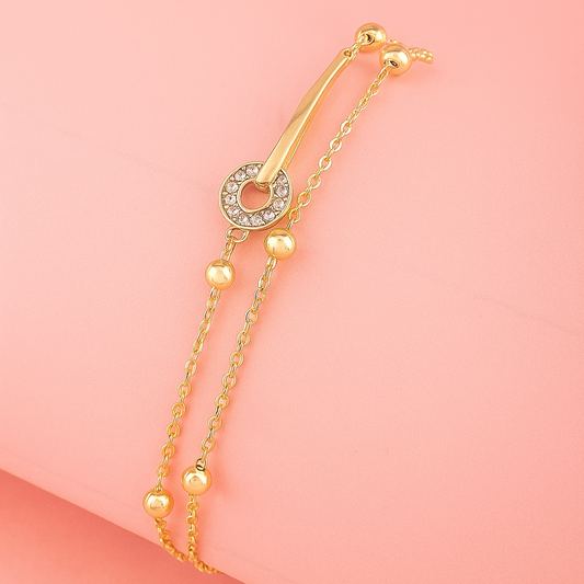 Double layered Goldern Stackable Bracelet