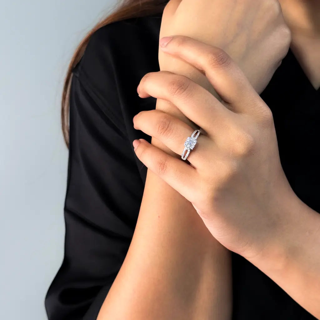 Silver Nine Jewel Harmony Ring