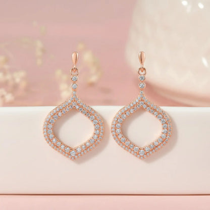 Rose Gold Twinkle Drop Earrings
