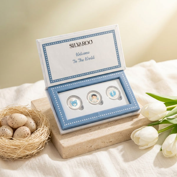 Baby Boy Silver Coin Trio Gift Kit