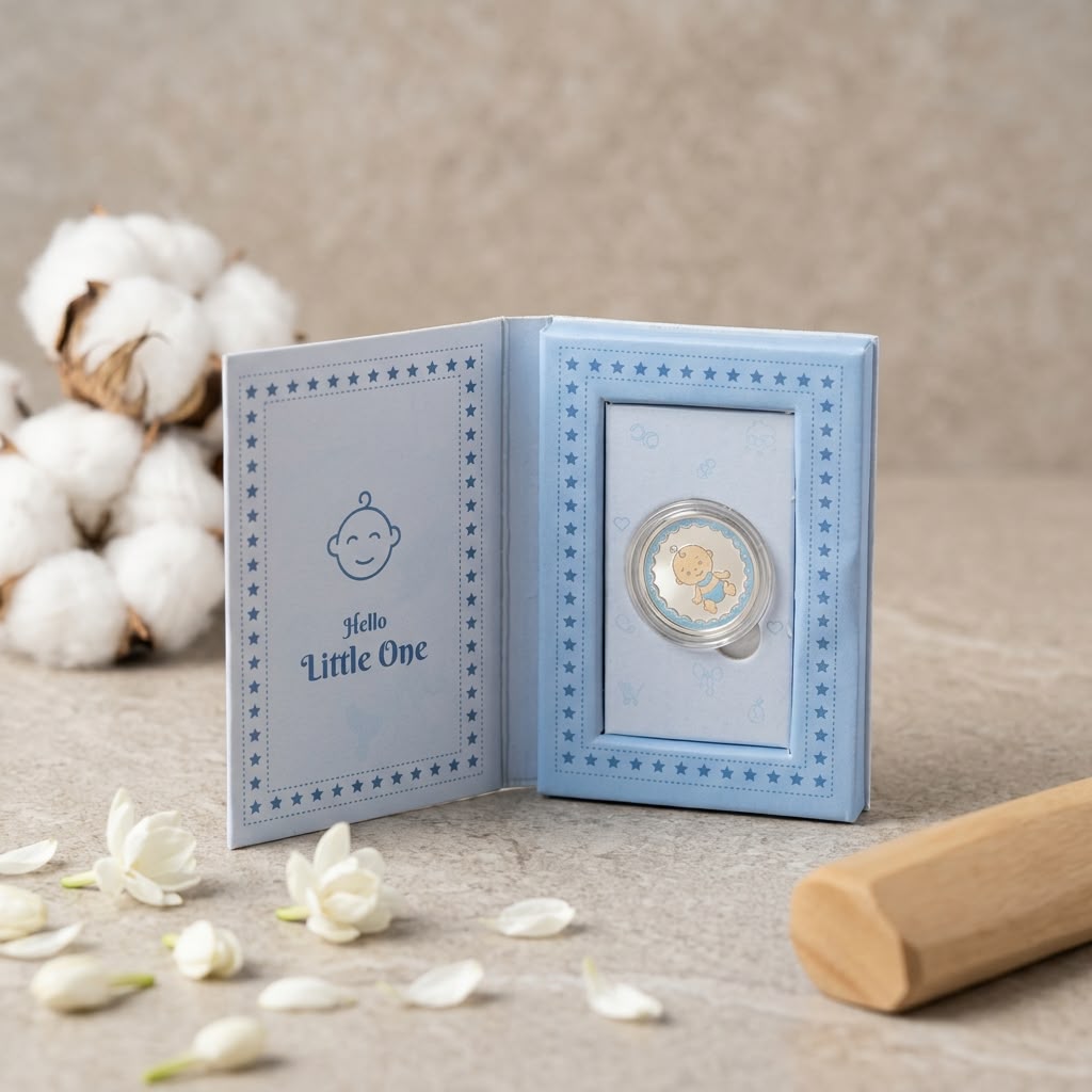 Baby Boy Silver Coin Gift Box