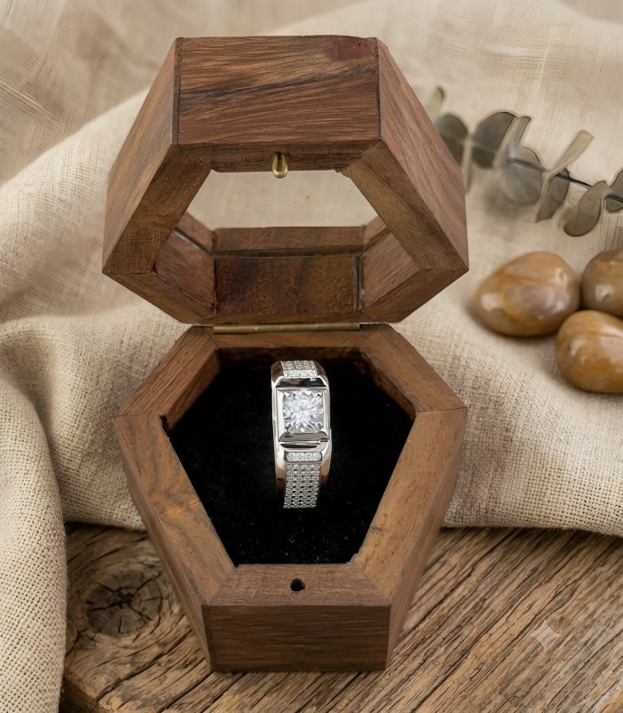 Silver Regal Crest Ring For Him