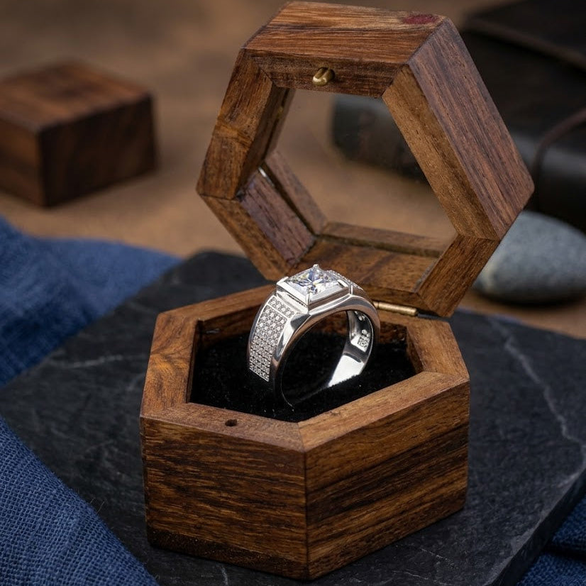 Silver Regal Crest Ring For Him