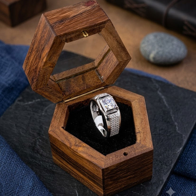 Silver Regal Crest Ring For Him