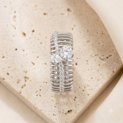 Silver Celestial Duet Ring