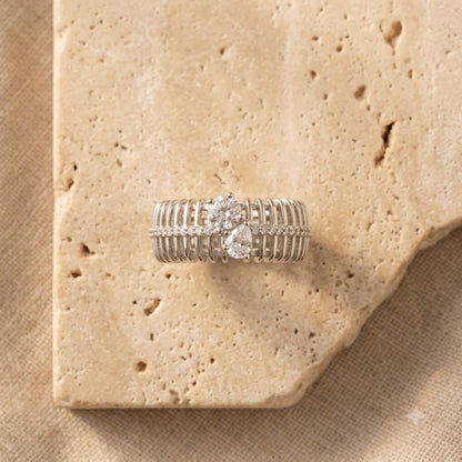 Silver Celestial Duet Ring