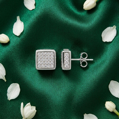Aether Micro-Pave Cube Studs