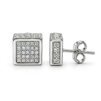 Aether Micro-Pave Cube Studs