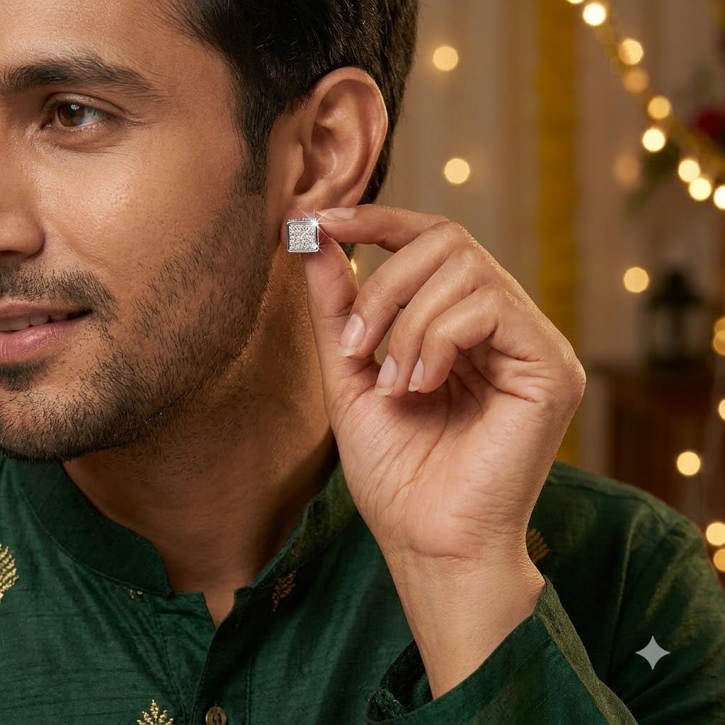 Aether Micro-Pave Cube Studs