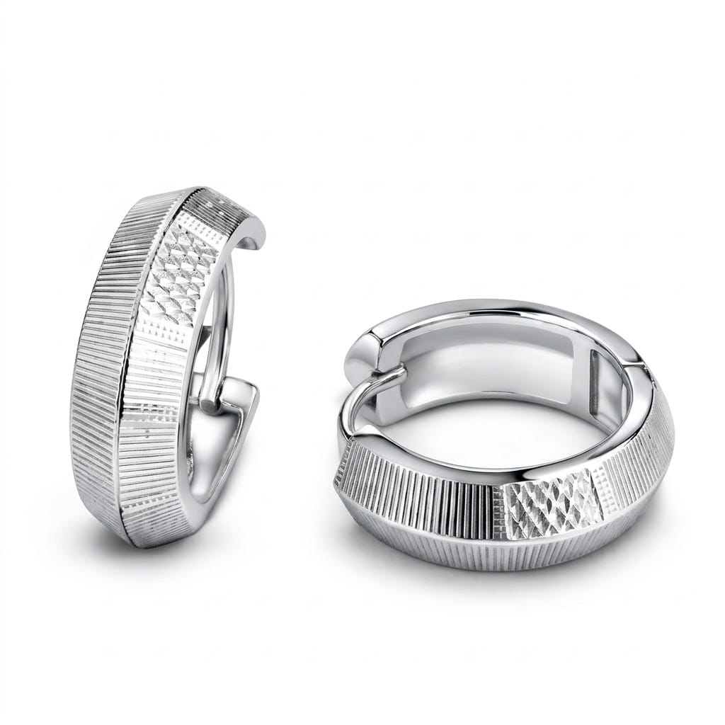Mesh Textured Huggie Hoop