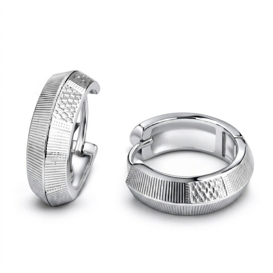 Mesh Textured Huggie Hoop