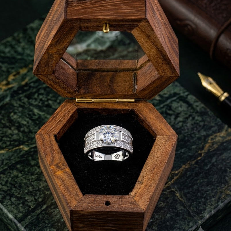 Silver Meridian Channel Ring For Him