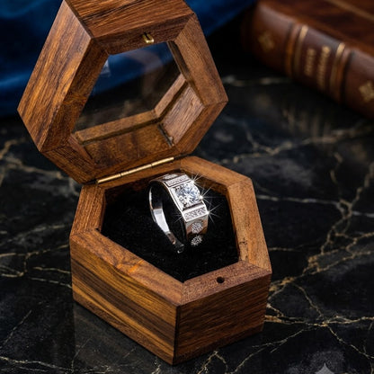 Silver Geometric Cluster Ring For Him