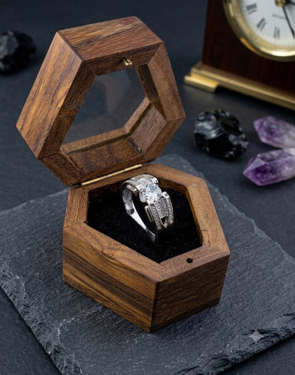 Silver Hexagon Splendor Ring For Him