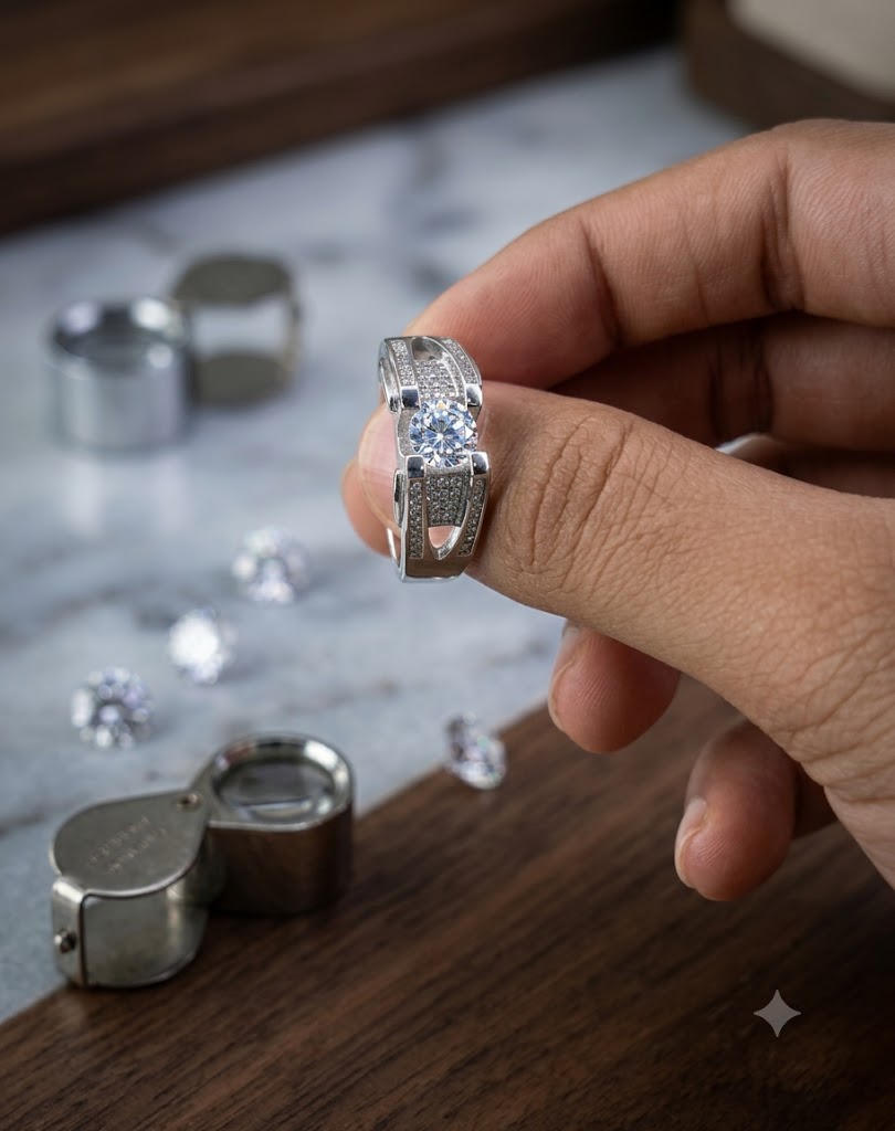 Silver Hexagon Splendor Ring For Him