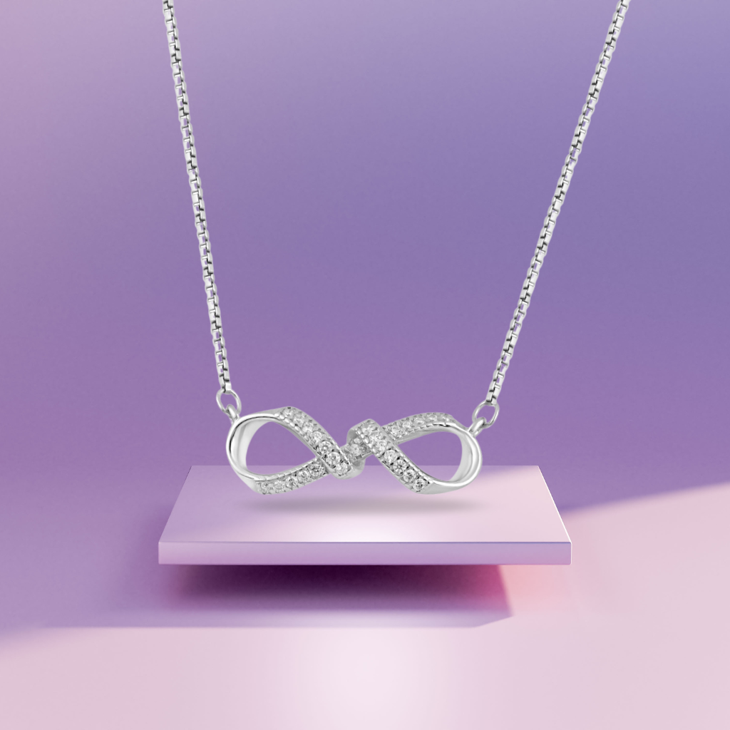 Silver Infinity Twist Necklace