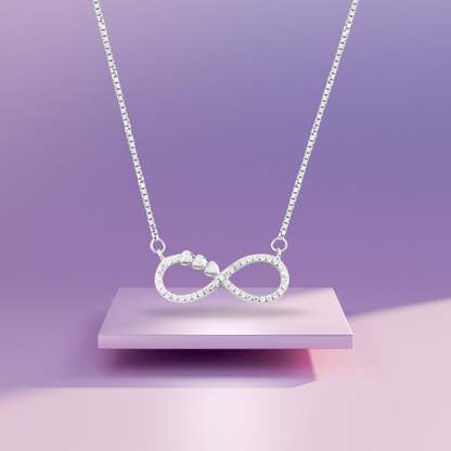Silver Heart of Infinity Necklace
