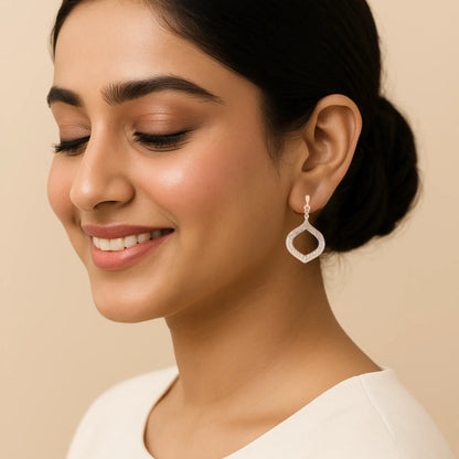 Rose Gold Twinkle Drop Earrings