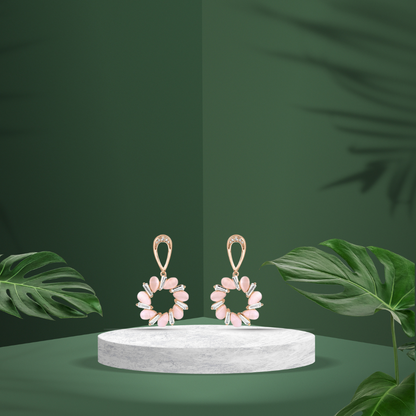 Rose Gold Floral Grace Earrings