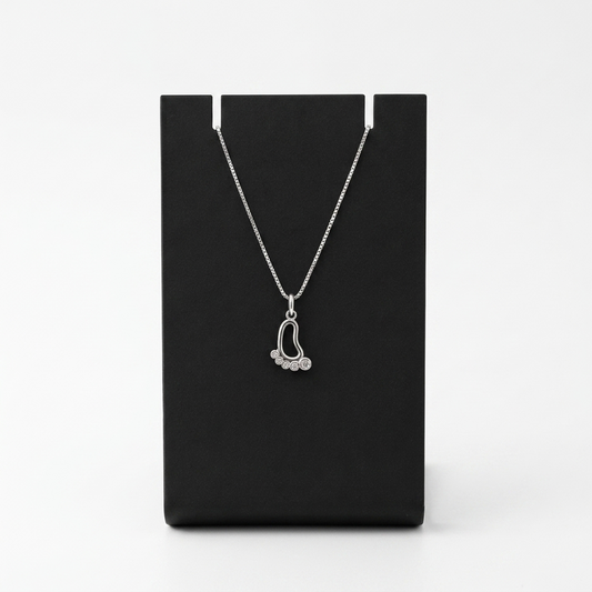 92.5 Silver Baby Footprint Pendant
