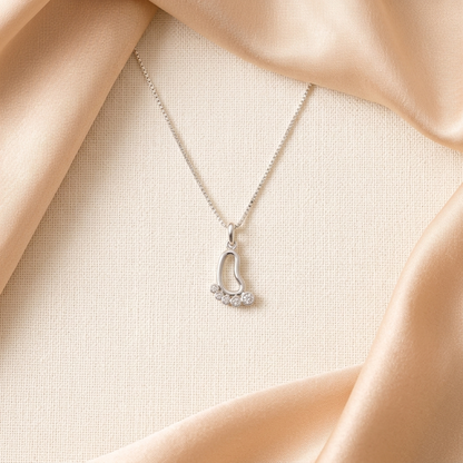 92.5 Silver Baby Footprint Pendant