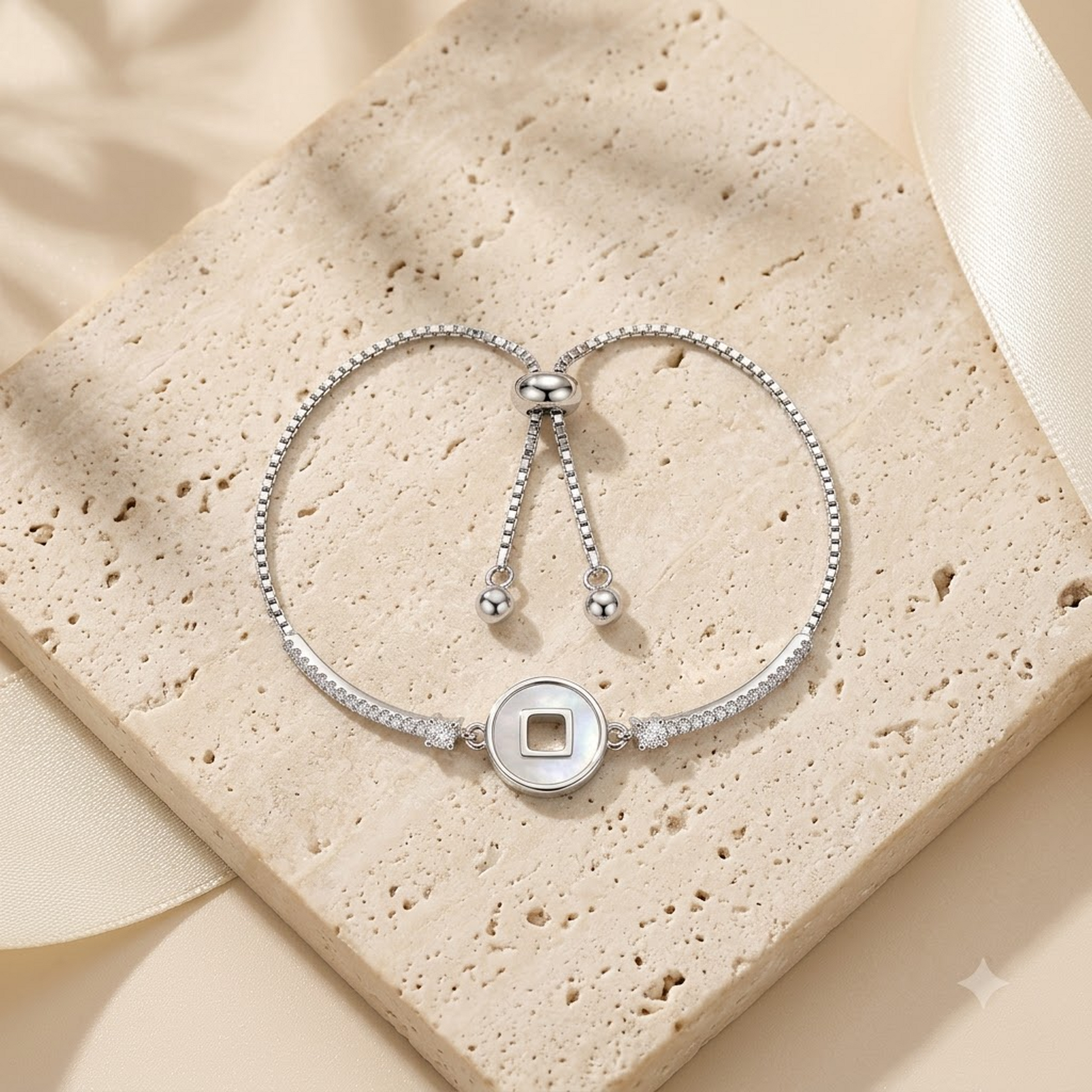 Square Halo Slider Bracelet