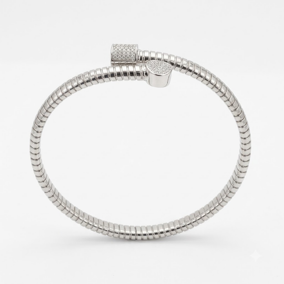 Silver Barrel Snake Chain Adjustable Kada