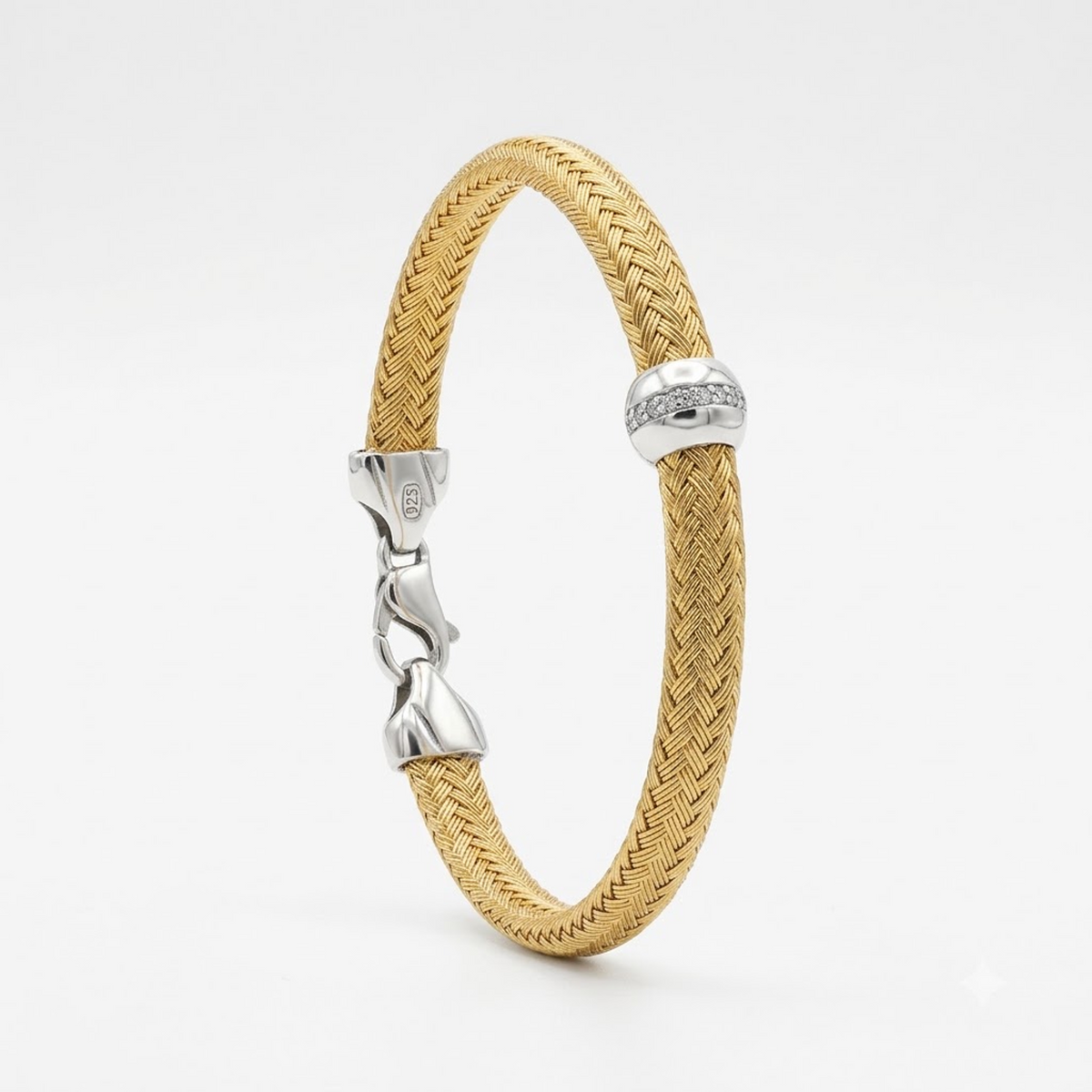 Silver Gold Braided Adjustable Kada