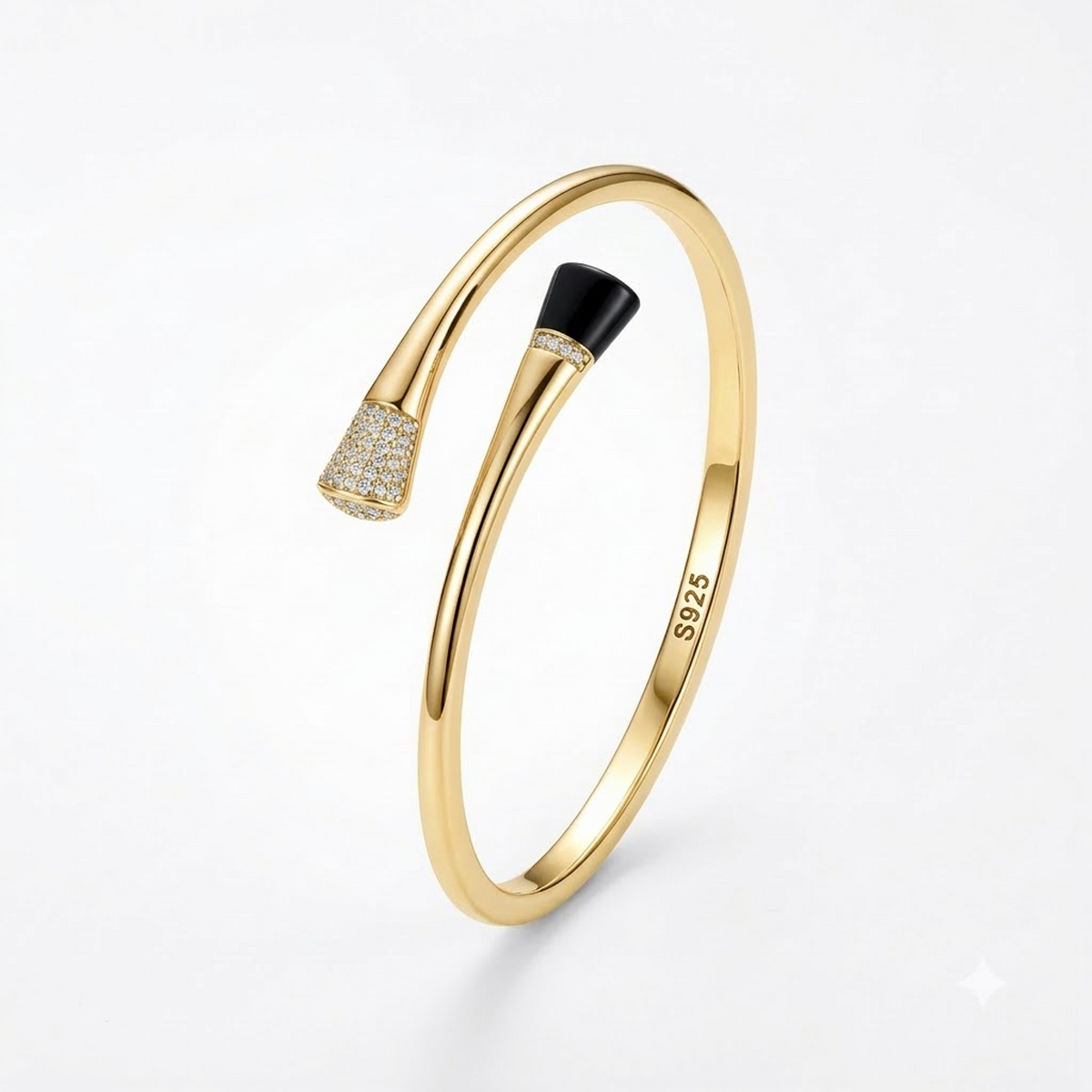 Silver Gold Black Tip Adjustable Kada
