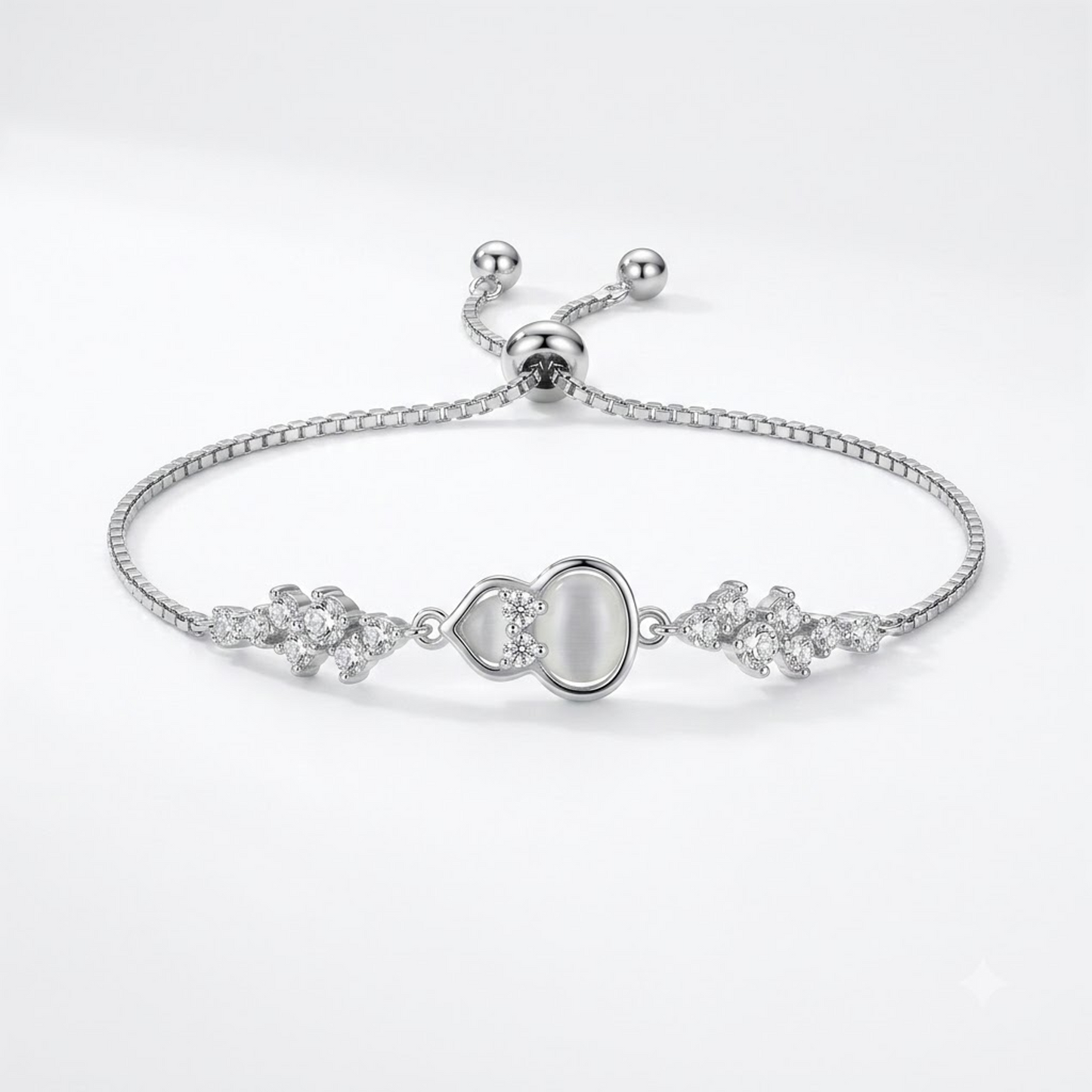 Crystal Round Halo Adjustable Bracelet