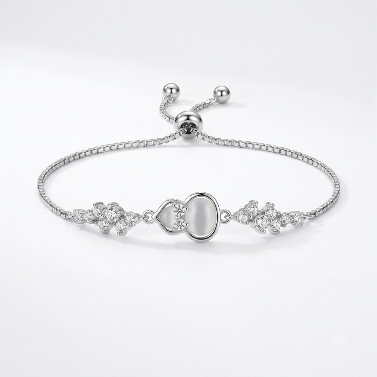 Crystal Round Halo Adjustable Bracelet