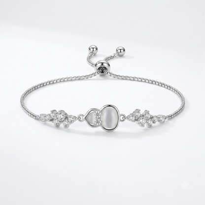 Crystal Round Halo Adjustable Bracelet