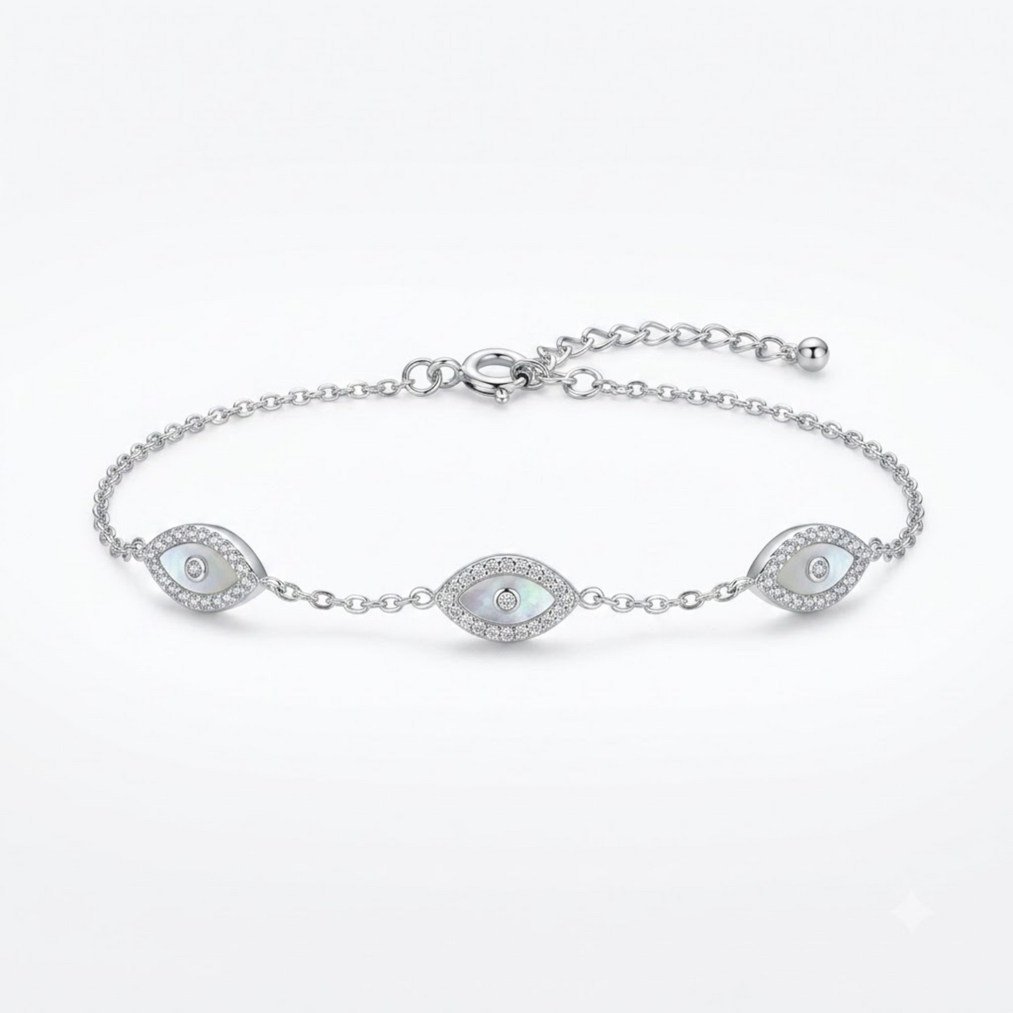 Triple Eyelet Crystal Link Bracelet